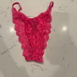 Victoria's Secret Hot Pink Lace Panty